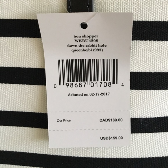 NWT Kate Spade *QUEEN BEE* Canvas Tote - Picture 4 of 6
