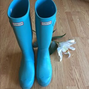 Robins Egg Blue Hunter Tall Matte Boots