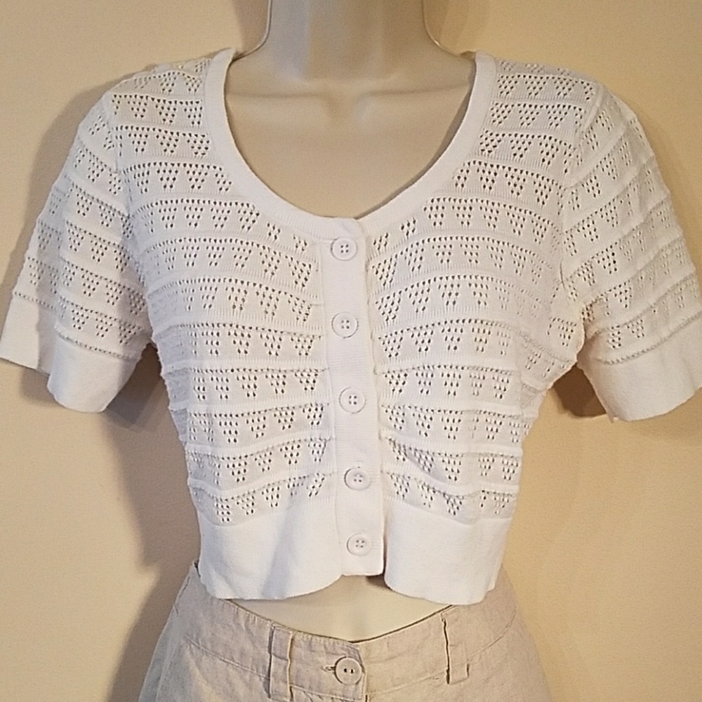 White Crop-Top Sweater