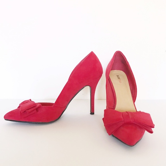 JustFab Shoes - Red Bow Heels JustFab Shoes - Red Bow Heels