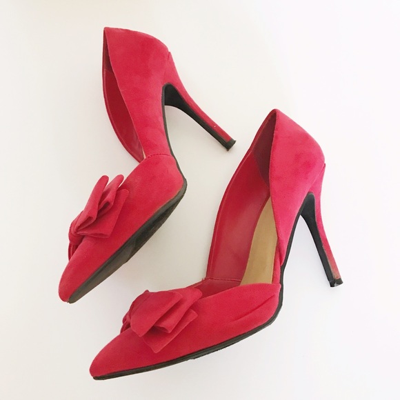 JustFab Shoes - Red Bow Heels JustFab Shoes - Red Bow Heels