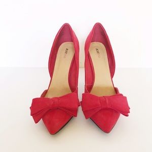 JustFab Shoes - Red Bow Heels JustFab Shoes - Red Bow Heels
