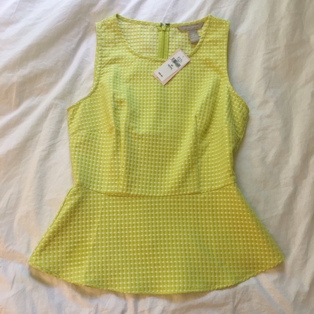0P Banana Republic Dot Peplum Blouse