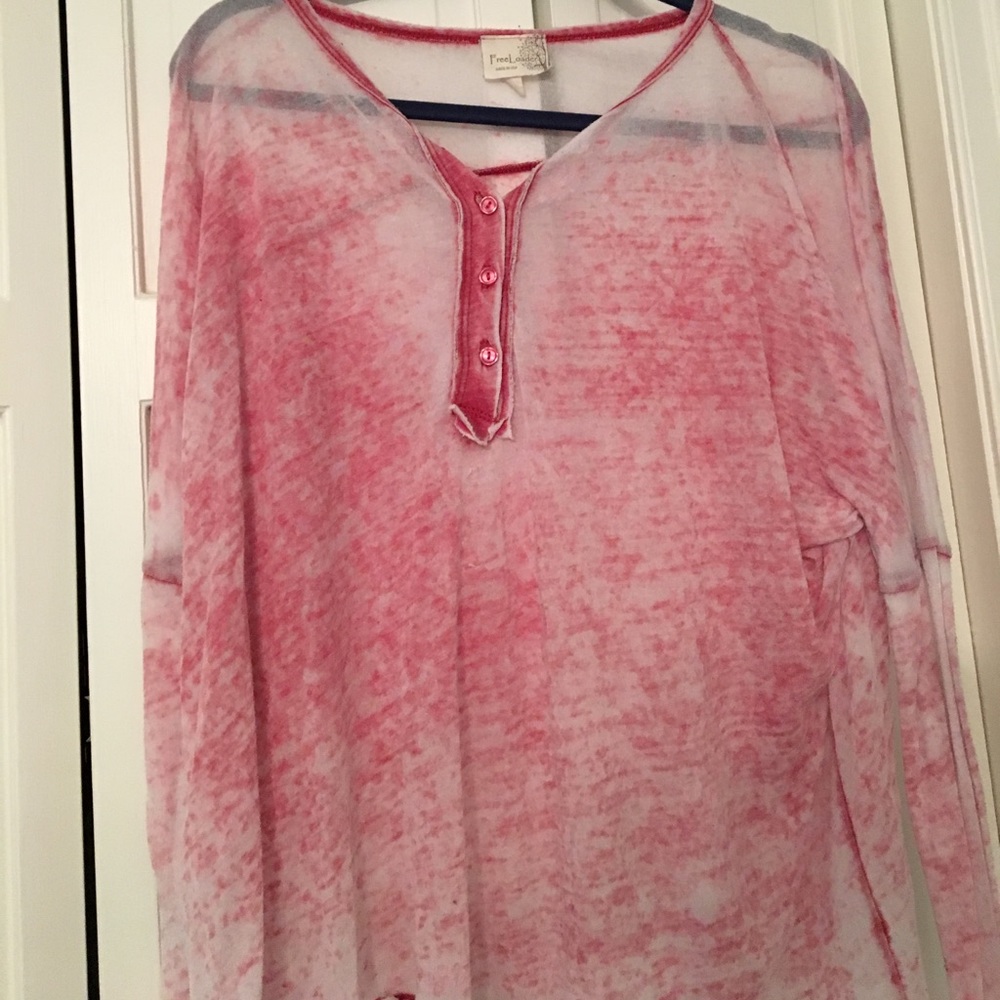 Pink burnot long sleeve with buttons