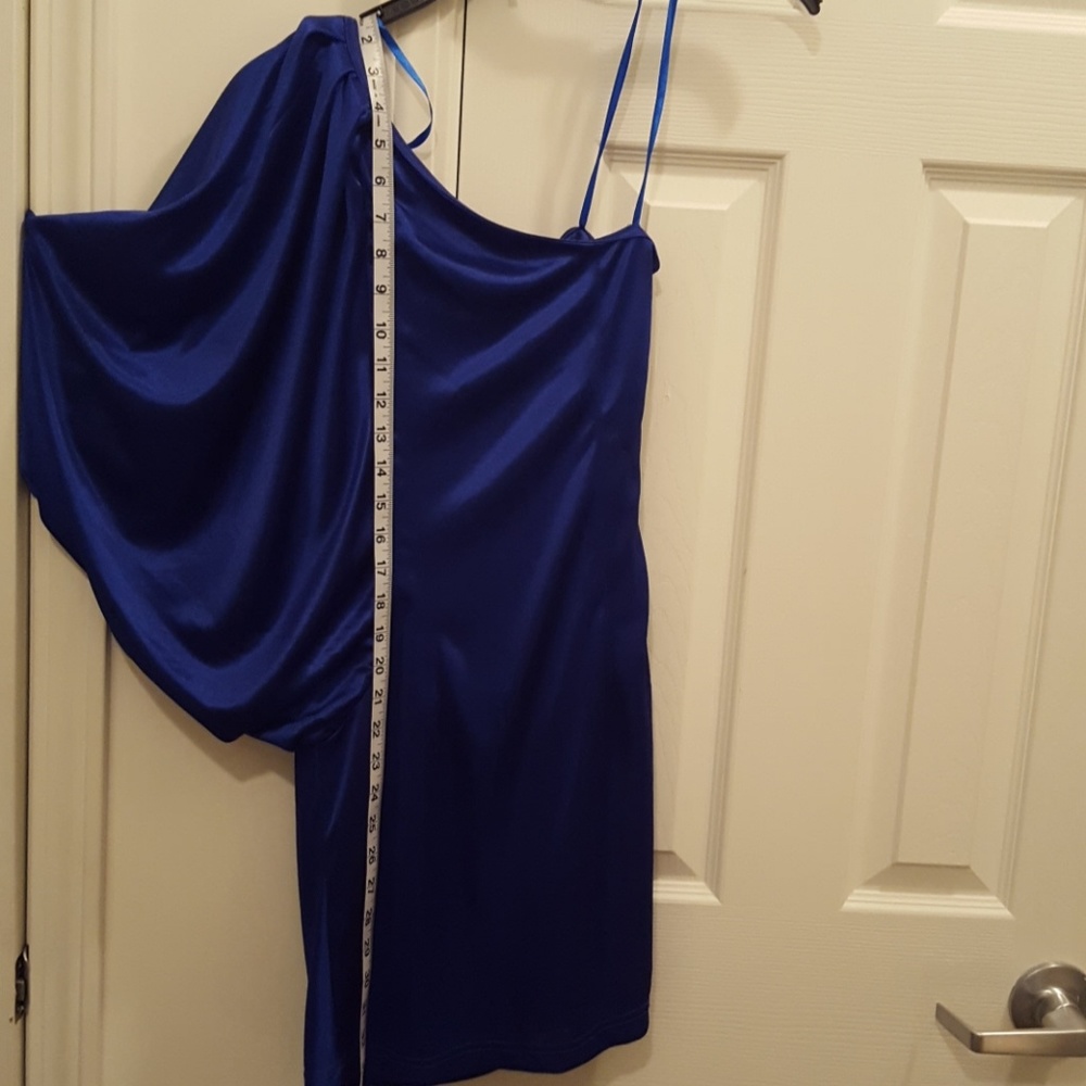 Royal Blue one sleeve mini dress