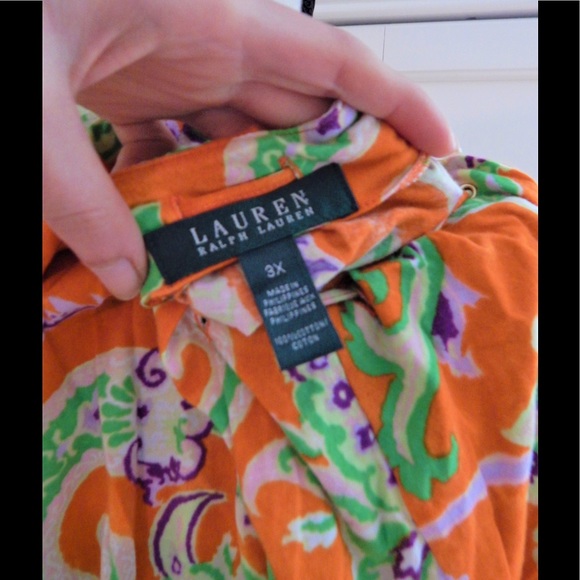 Lauren Ralph Lauren Tops - Lauren Ralph Lauren Orange Paisley Blouse Sz 3X Lauren Ralph Lauren Tops - Lauren Ralph Lauren Orange Paisley Blouse Sz 3X