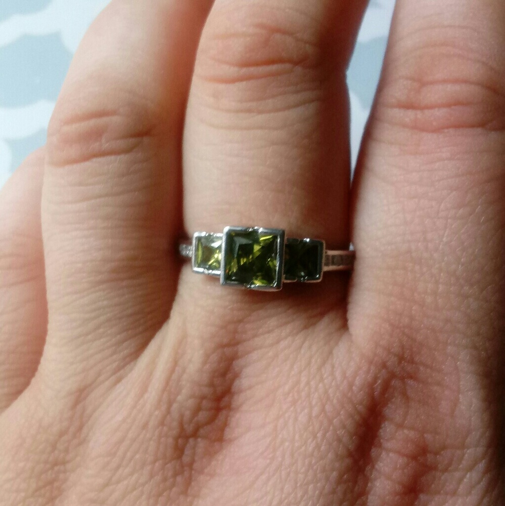 Olive Three Stone Ring