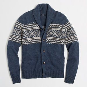 J. Crew Fair Isle shawl-collar cardigan sweater