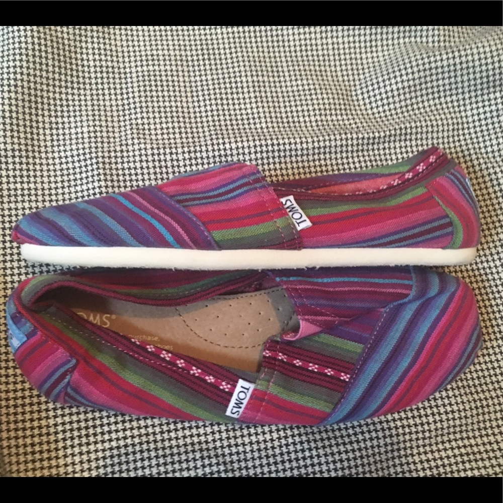 Striped Multicolored TOMS 8.5