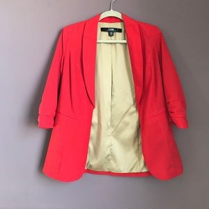 Kensie Red Blazer Crop Sleeve