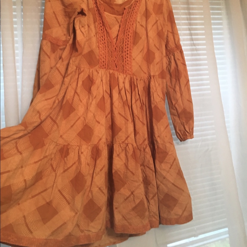 Free People mustard yellow boho dress