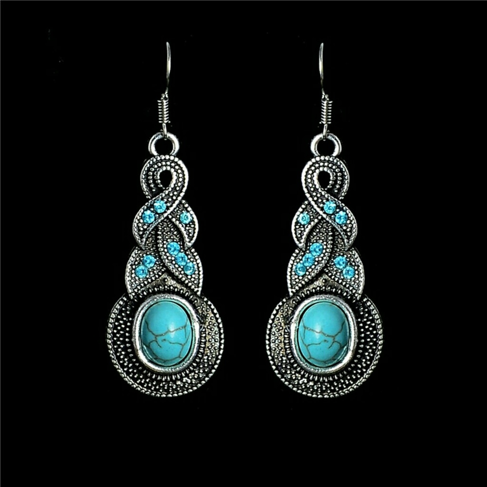 Long Drop Turquoise Earrings