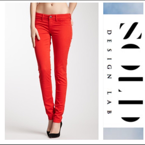 Sold Design Lab Red Skinny Jeans - Picture 1 of 4