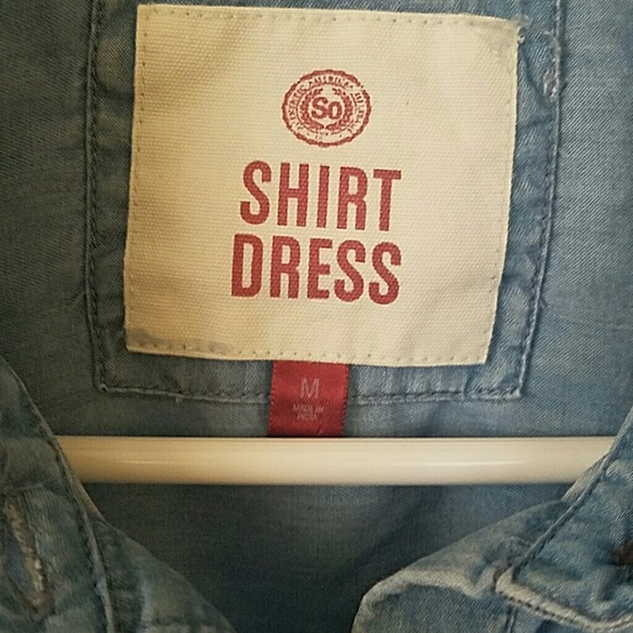 Denim shirt dress with pockets - Picture 2 of 2