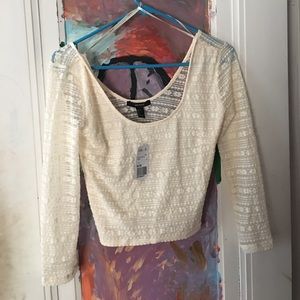 Ivory lace crop top