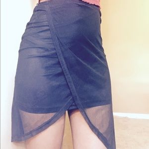 Black mini skirt