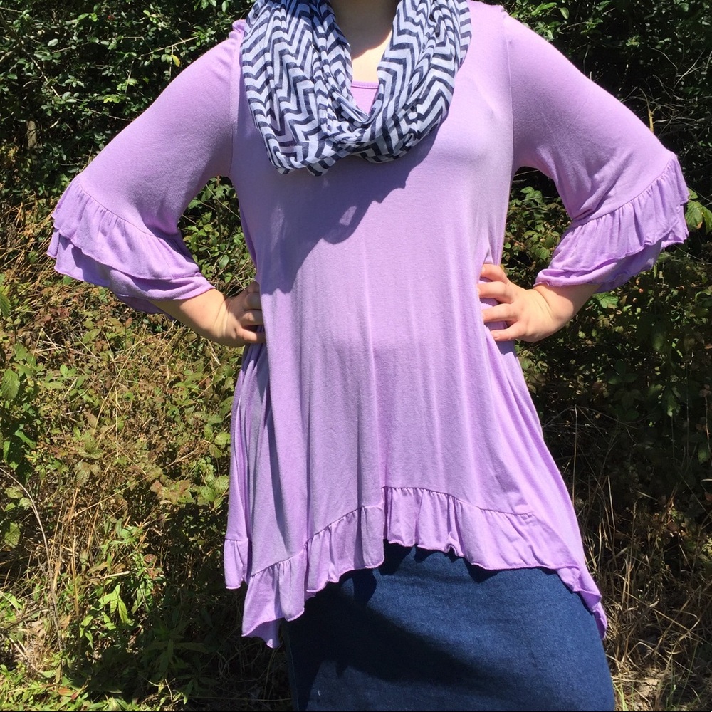 Lavender Tunic with ruffle