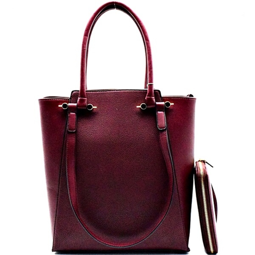 πHPπ BURGUNDY SHOULDER BAG WITH MATCHING WALLET - Picture 1 of 3