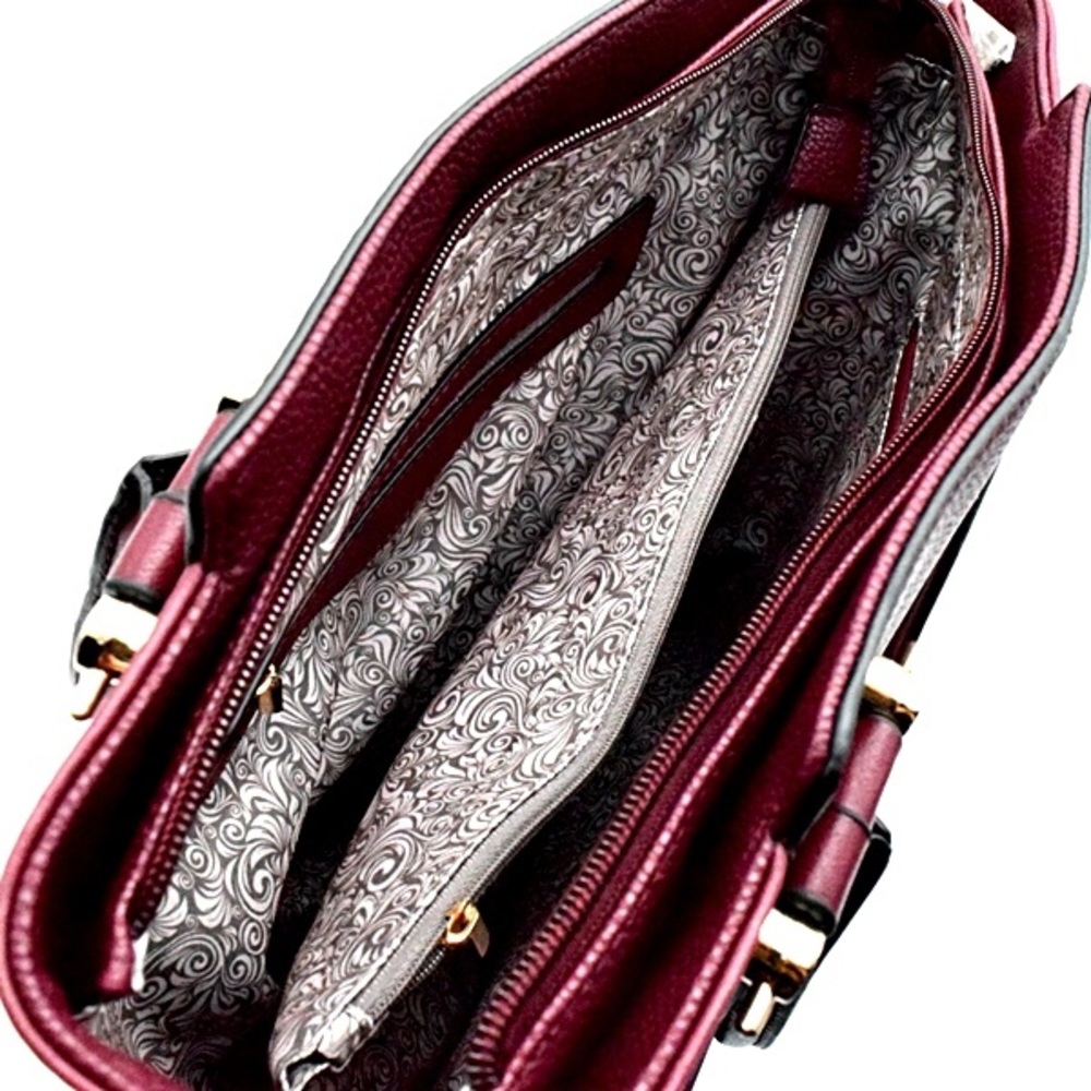 πHPπ BURGUNDY SHOULDER BAG WITH MATCHING WALLET - Picture 3 of 3