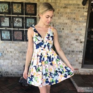 Floral J. Crew Pleated Dress
