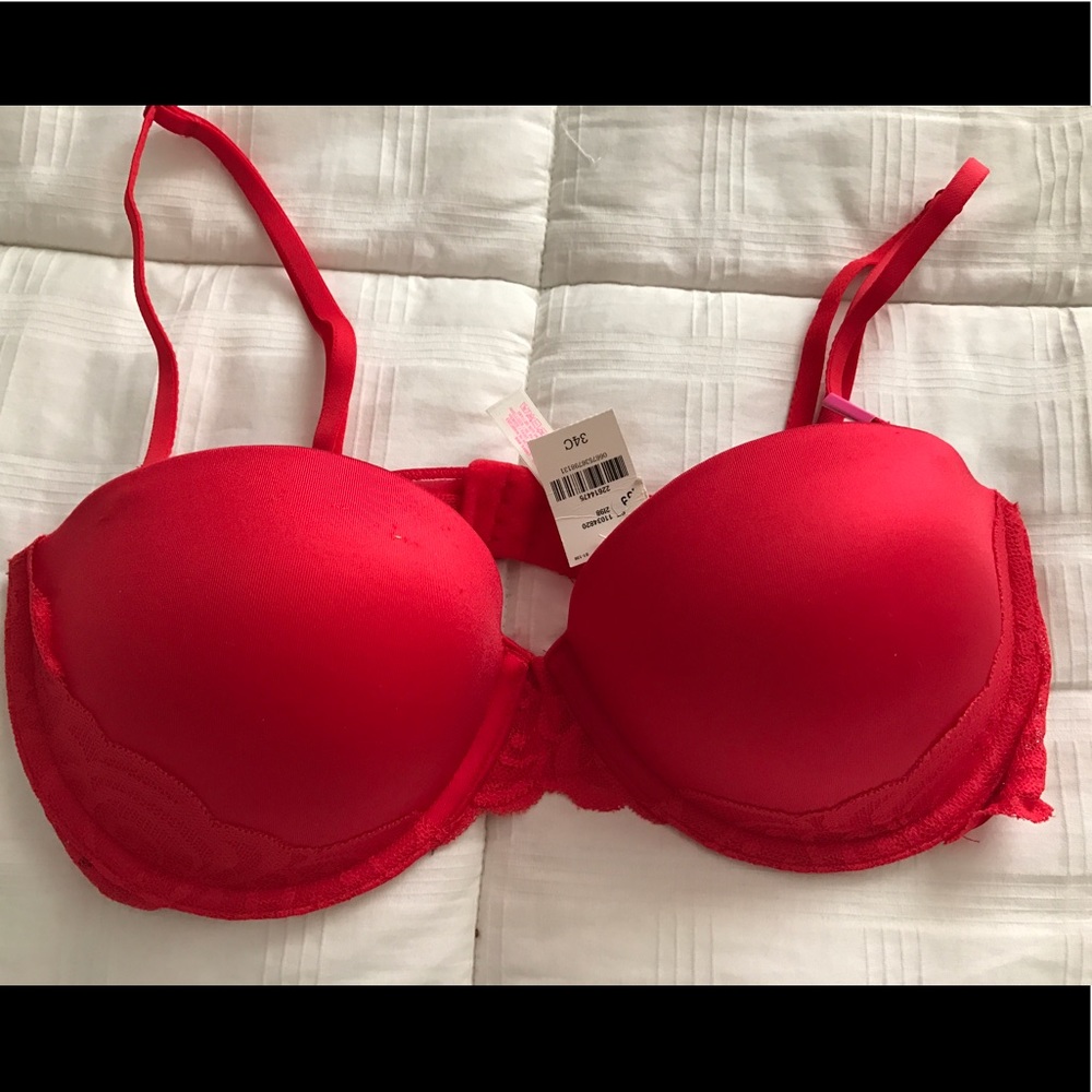 Red Pink Victoria's Secret push up bra 34c