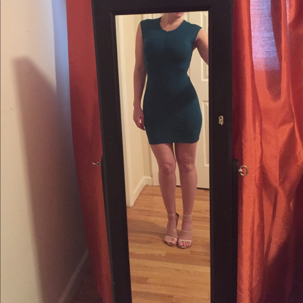 Teal deep green Armani exchange mini bodycon dress