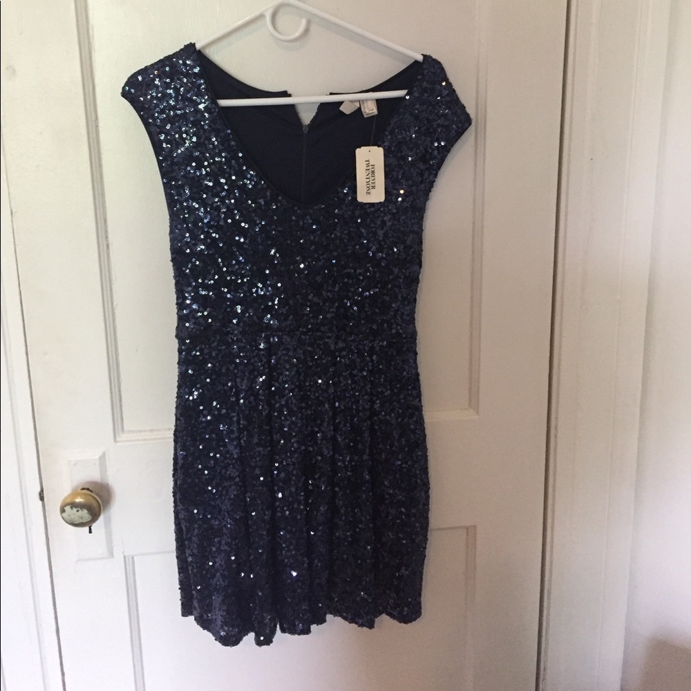 Sparkly navy skater dress worn once