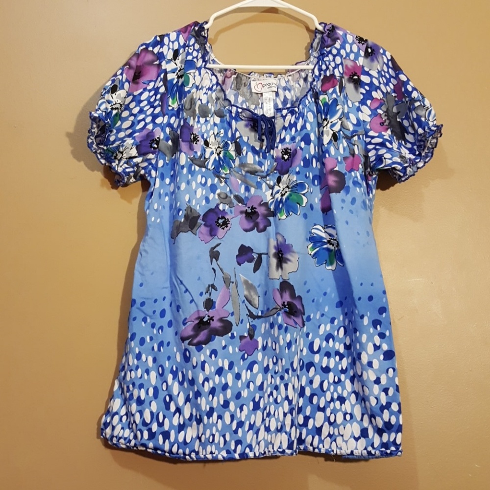 🌹Blue Floral Scrub Top🌹