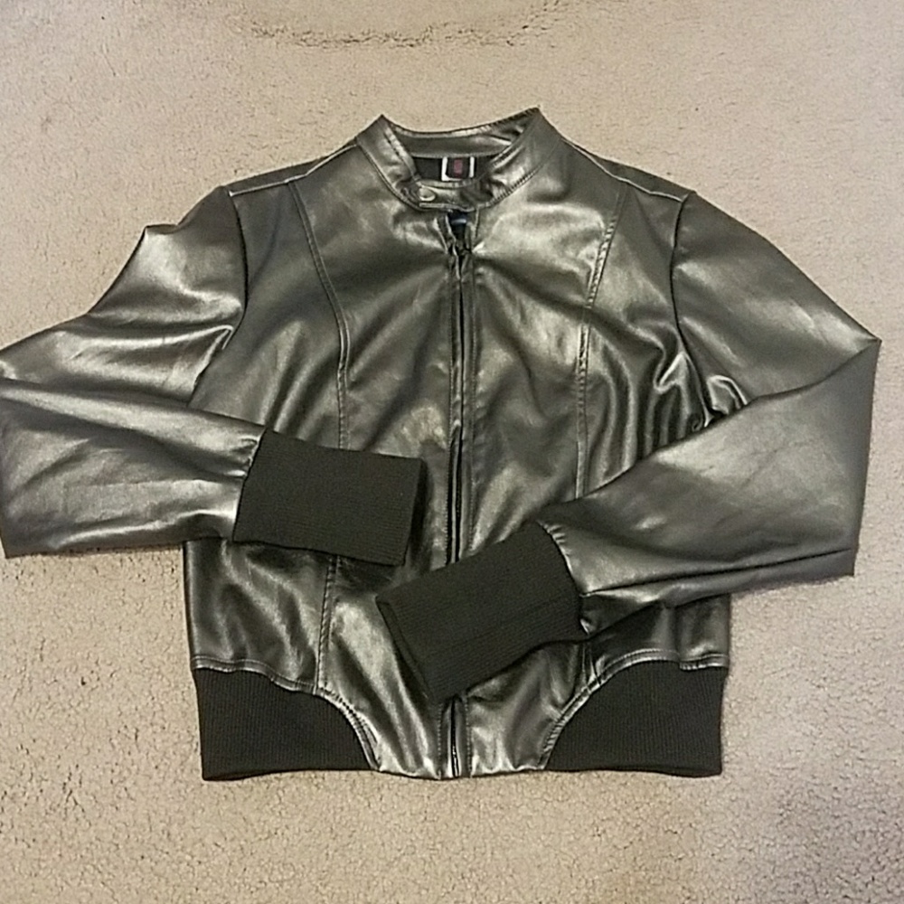 Girl's faux leather jacket