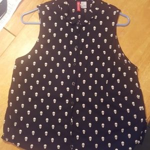 sleeveless button down shirt