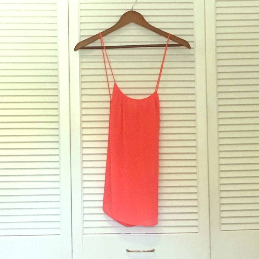 CORAL CRISS CROSS DRAPEY TANK TOP