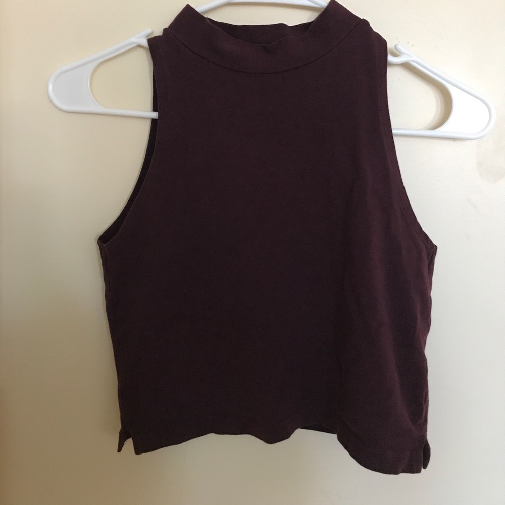 Purple Turtleneck Crop Top