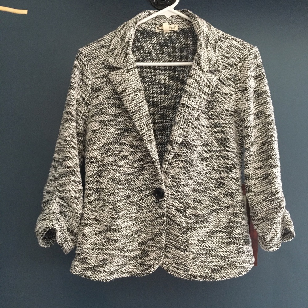 Slub knit blazer