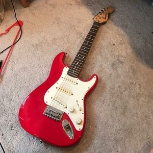 Mini red guitar