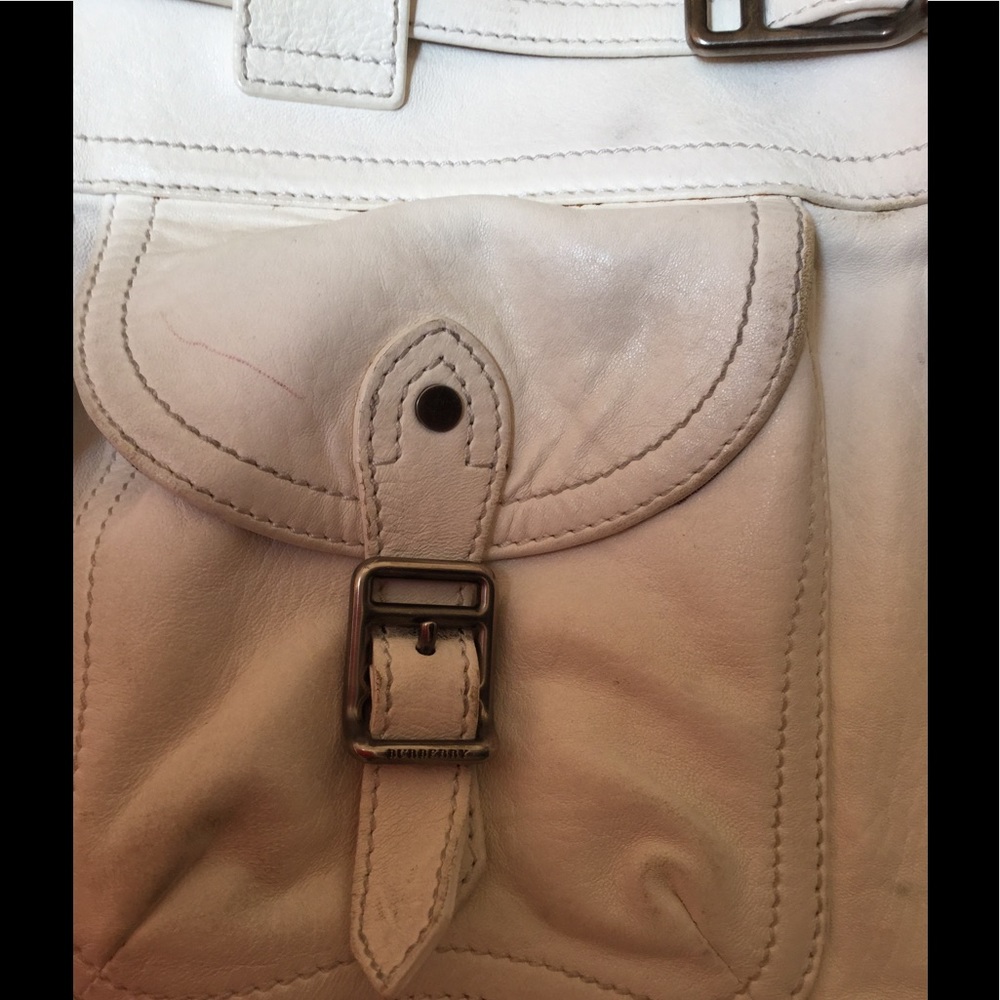 Authentic Burberry White Cross Body Handbag-Used - Picture 3 of 8