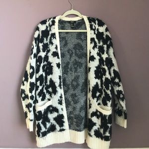 Oversize Slouchy Animal Print Sweater Cardigan