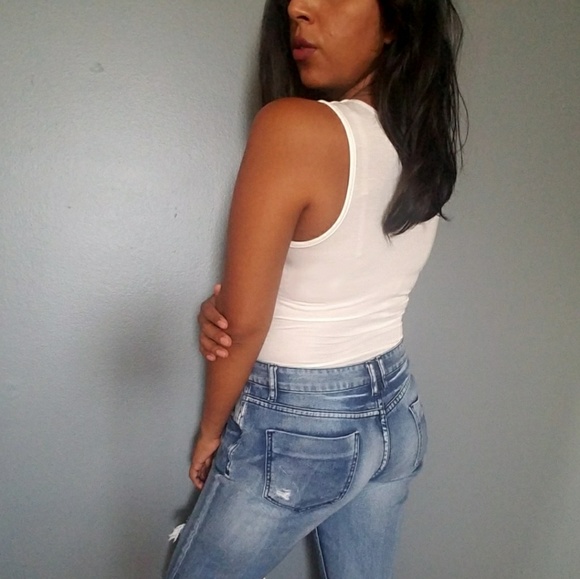 2FOR $20| DELIGHTED IVORY LACE UP BODYSUIT - Picture 2 of 7