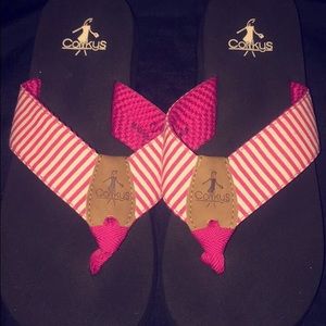 Pink & white striped Corkys
