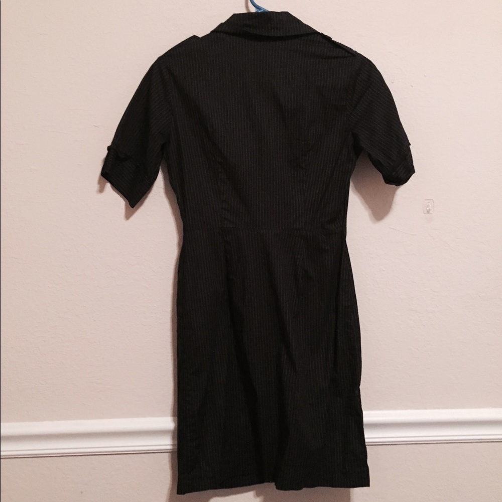 SOLD Black Pinstripe Dress - Picture 5 of 6