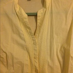 ON HOLD Collarless button down shirt