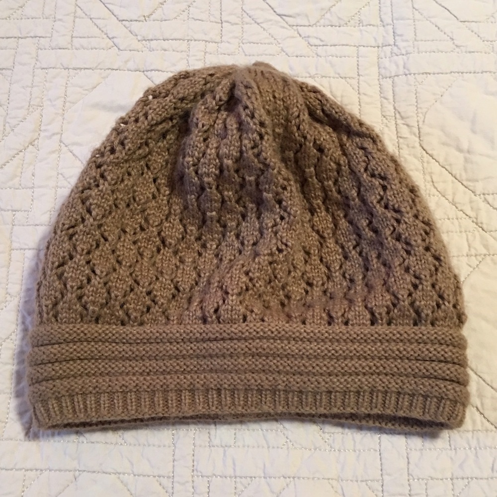 Brown knit beanie