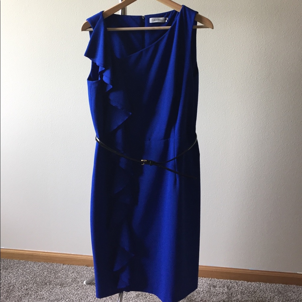 Bright Blue Calvin Klein Cocktail Dress