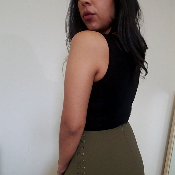 DELIGHTED BLACK LACE UP BODYSUIT - Picture 2 of 6