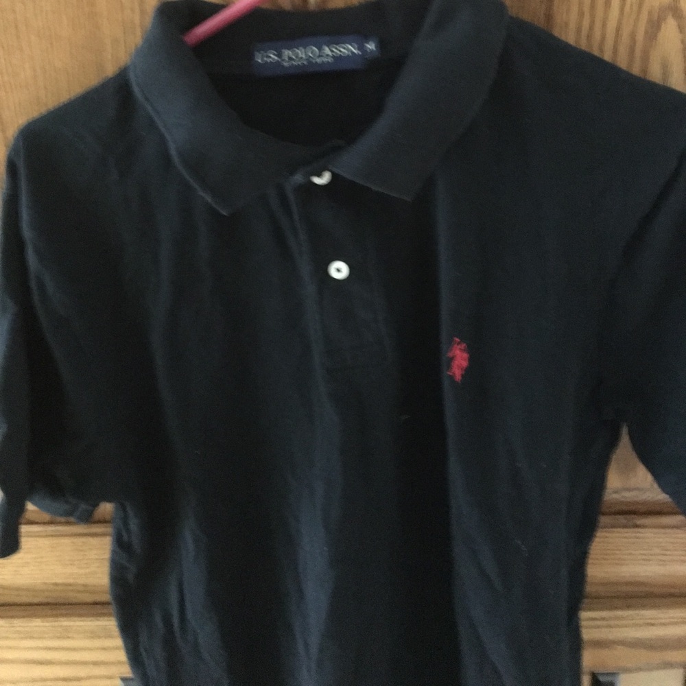 Black polo shirt