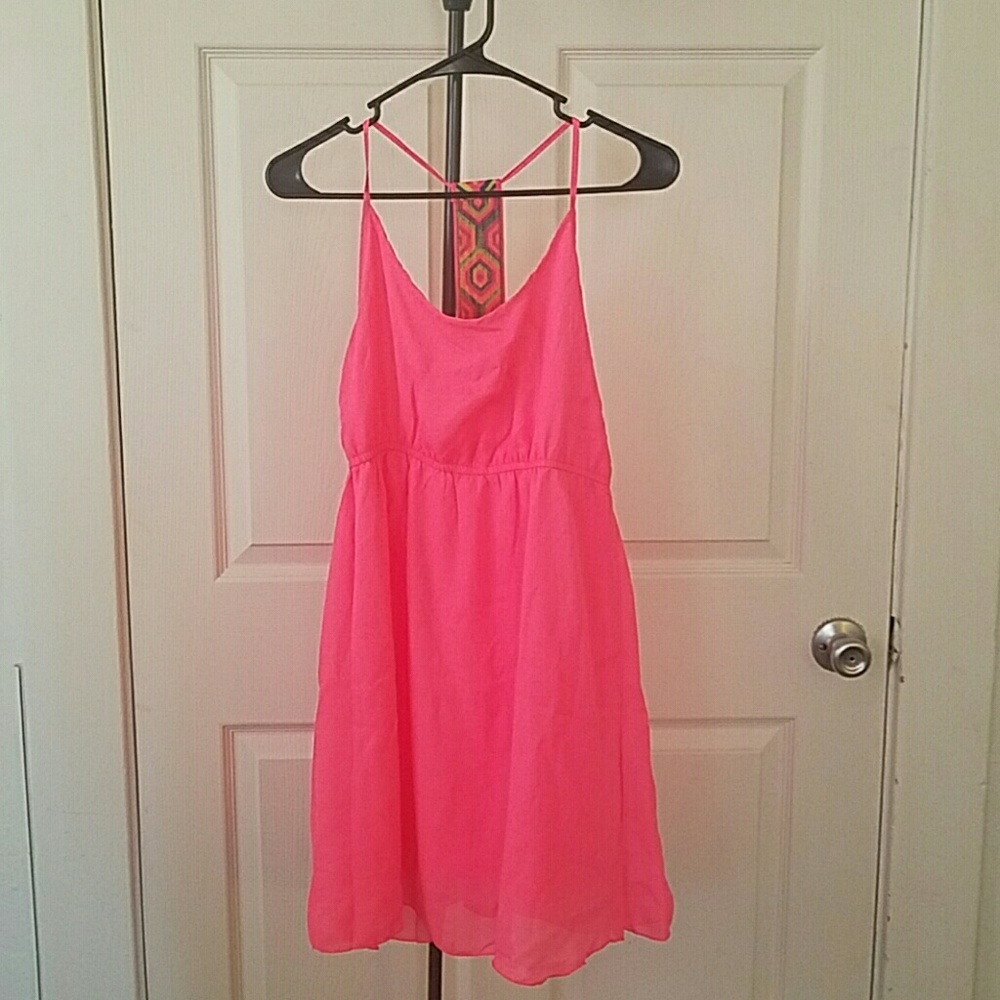 Neon pink summer dress