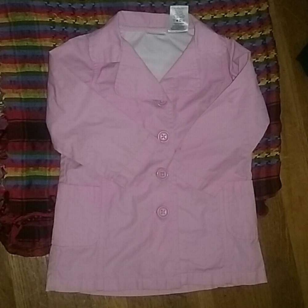 Pale Pink Buttoned down Collared Rain Coat 24M
