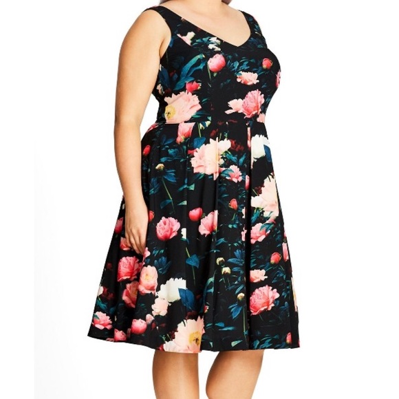 City Chic Dresses & Skirts - [City Chic]24 plus size belted floral pocket dress