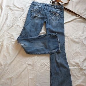 Silver distressed jeans 31 W * 33 L