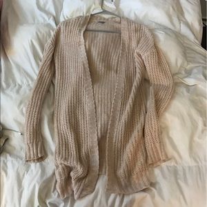 Long Cream Open Cartigan