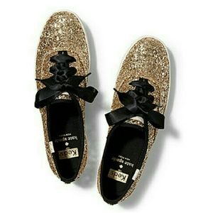 Kate Spade Gold Glitter Keds